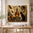 thumbnail image 5 of Cats Ornate Glowing with Potion Bottle Faceted Crystal, Playful Vintage for Cat Lovers, Cat Wall Art, Halloween Gift, Tapestry Wall Hanging for Bedroom, Living Room and Dorm, 5 of 7