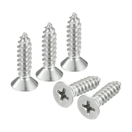

#10x3/4 Wood Screws 25 Pack Phillips Self Tapping Screws 304 Stainless Steel