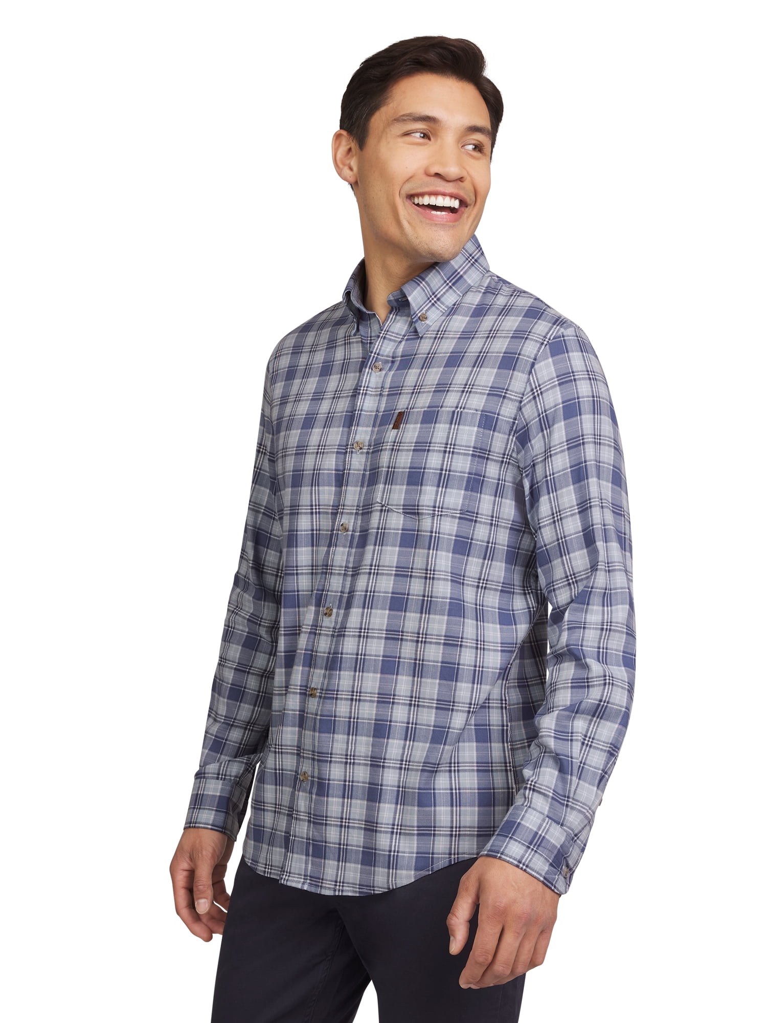 Chaps Men's & Big Men's Untucked Long Sleeve Button-Down Shirt, Sizes S-2XL
