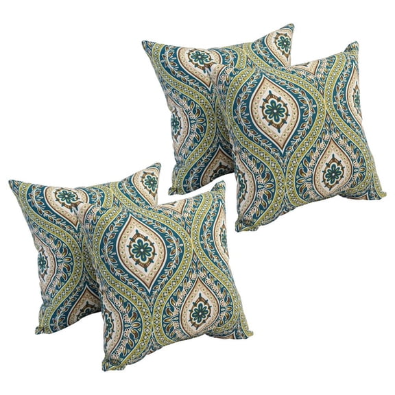 Blazing Needles 17-inch Square Polyester Outdoor Throw Pillows (Set of 4) 9910-S4-OD-152