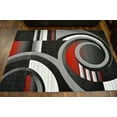 thumbnail image 5 of PREMIUM 3D Hand Carved Modern 2x7 2x8 Runner Rug Contemporary 1509 Grey Gray Red, 5 of 10