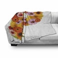 thumbnail image 3 of Letter P Soft Flannel Fleece Throw Blanket, Flower Arrangement with Gerbera Daisies Colorful Palette Alphabet P Print, Cozy Plush for Indoor and Outdoor Use, 70" x 90", Multicolor, by Ambesonne, 3 of 6