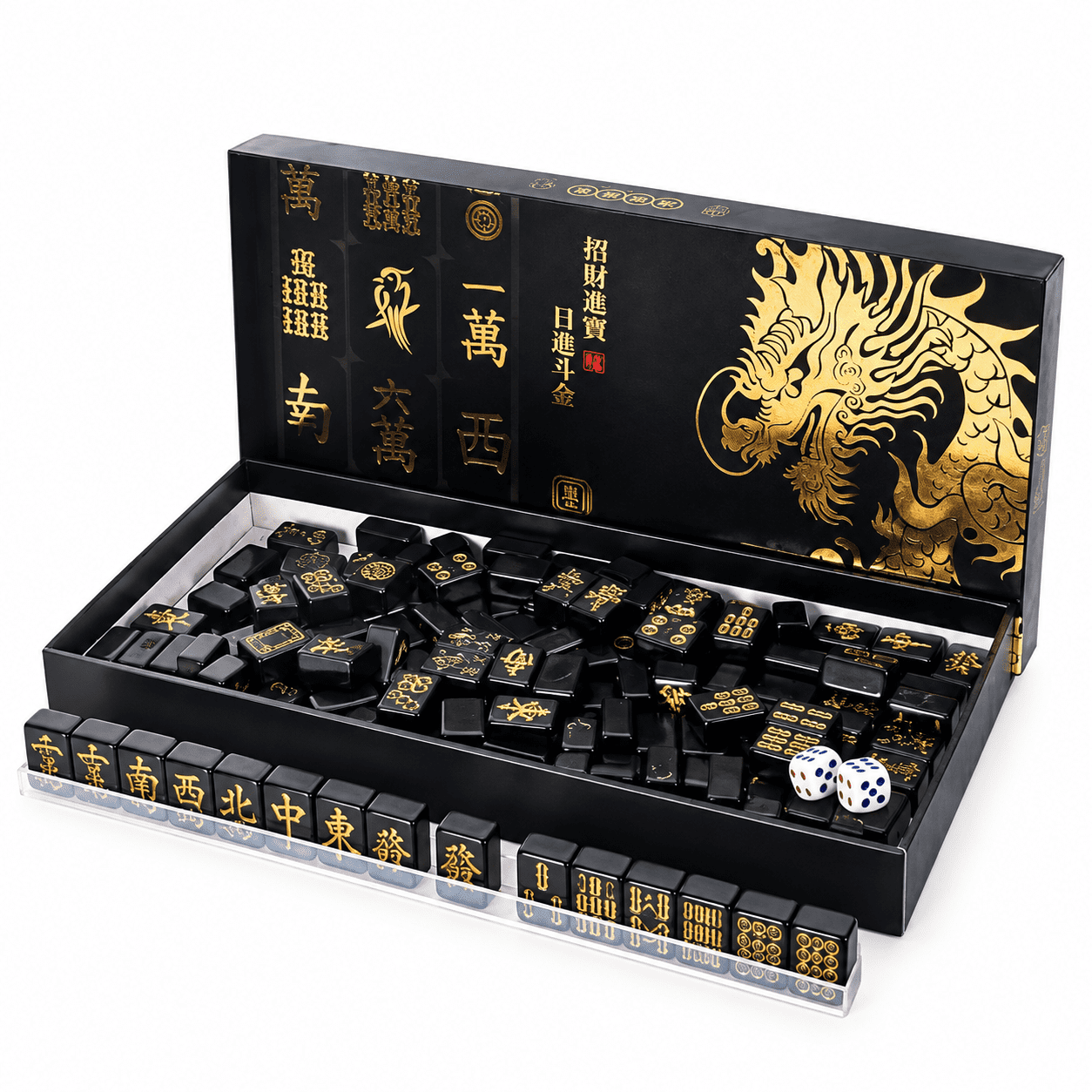 Leafnora Miniature Mahjong Travel Set Portable Full Tiles 144 Piece Game with 2 Dices and 4 Racks Mahjong Game Kit Tabletop Accessory with Compact Storage for Adult Home Travel Party Holiday