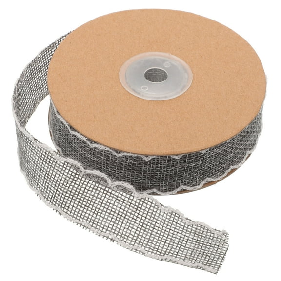 ADDHAT Grey Burlap Lace Ribbon for Wedding Decorations, Craft Projects, Wrapping, Floral Arrangements, and Home Decor Accents