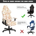 thumbnail image 6 of SCRAWLGOD Floral Leaf Orange White 4 Pieces Gaming Chair Slipcover with Armrest Covers Stretch Rotating Gaming Chair Protector Office Desk Chair Cover Cat Scratch Proof, 6 of 7