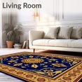 thumbnail image 2 of ODIKA 5x7 Machine Washable Non-Slip Area Rug, Ornate with Intricate Floral Mihrab Design High Traffic Rug with Pad, Blue, 663538, 2 of 8