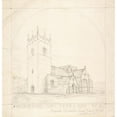 thumbnail image 2 of James Fowler 12x12 Gold Ornate Wood Frame and Double Matted Museum Art Print Titled - Proposed Restoration of the Church of the Holy Trinity and St. Mary, Old Clee, Lincolnshire (1876-77), 2 of 4
