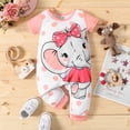 thumbnail image 1 of PatPat Cartoon Elephant Short-sleeve Jumpsuit for Baby Girl/Boy, 1 of 5