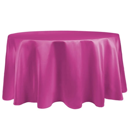

Ultimate Textile (2 Pack) Satin 126-Inch Round Tablecloth - for Wedding Special Event or Banquet use Rose Pink