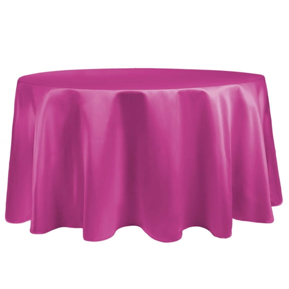 Ultimate Textile (3 Pack) Satin 102-Inch Round Tablecloth - for Wedding, Special Event or Banquet use, Rose Pink