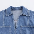 thumbnail image 5 of HH TRAF 2024 Camisas cortas de mujer de estilo callejero con cuello vuelto, mangas cortas, bolsillos decorativos, blusas vaqueras de verano para mujer a la moda, 5 of 5