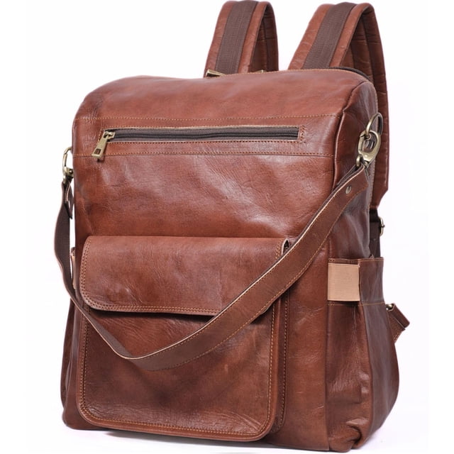 Mochila para portátil JINALEXIA LEATHER de cuero genuino para mujer