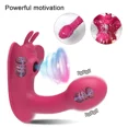 thumbnail image 4 of XBONP Papillon Portant des Vibrateurs Point g pour Femmes, Télécommande Sans Fil, Stimulateur à Vide Féminin, Jouets Sexuels Rouges, 4 of 7