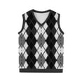 thumbnail image 3 of Haoxianjian Plus Size Mens Vests Casual Sleeveless Classic V Neck Knitted Pullover Sweater Comfortable Fits Lightweight Business Tank Tops Plaid Formal Dress Waistcoat Slim Fits Vests for Men S-XXXXXL, 3 of 5