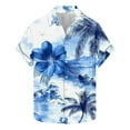 thumbnail image 2 of Njoeus Hawaiian Shirts for Men Summer Loose Casual Short Sleeve Mens Beach Shirts Button Up Floral Shirts Tropical Vacation Clothes （Available In Big & Tall Size) 3X 4X 5X Clearance White, 2 of 5