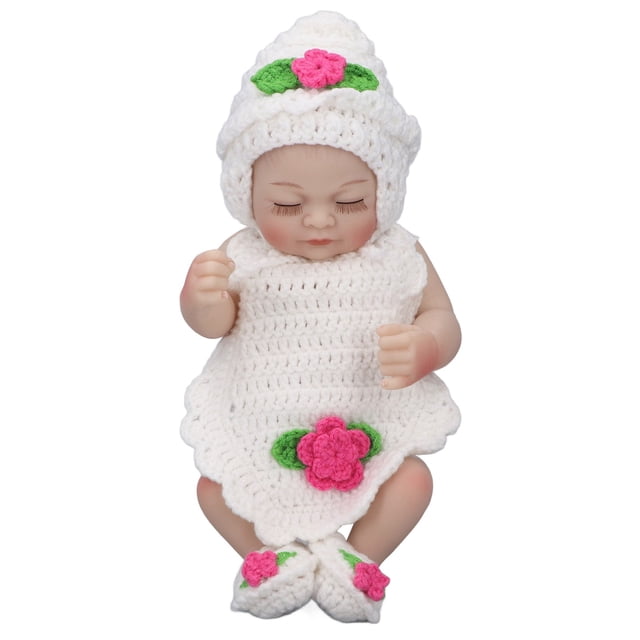 Muñeca bebé recién nacida de silicona de 10 pulgadas, linda y realista, con ropa de punto, regalo de cumpleaños, muñeca de niña con ojos cerrados.