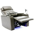 thumbnail image 3 of EUROCO 37"W Oversized PU Leather Home Theater Recliner with Stereo and USB Charging Port, Hidden Arm Storage,Convenient Cup Holder for Living Room（Grey）, 3 of 7