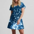 thumbnail image 7 of Hvot&aat Womens Summer Dress Floral Print Casual Short Sleeve Dress with Pockets A-Line Swing Dress for Beach or Daily Wear, 7 of 7