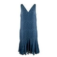 thumbnail image 3 of RALPH LAUREN Womens Blue V Neck Drop Waist Dress Regular Size: 12, 3 of 4