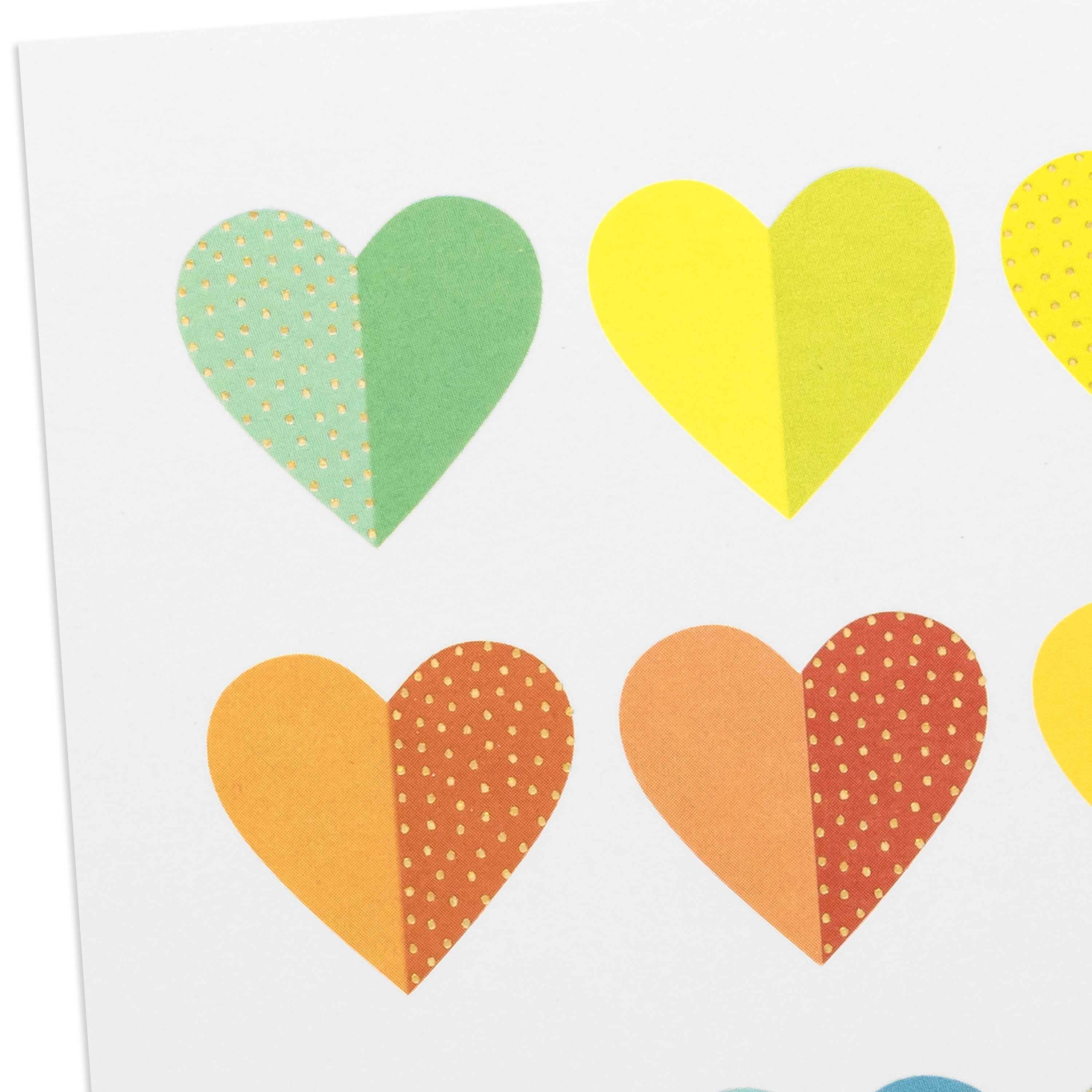 Hallmark Blank Notes (Colorful Rows of Hearts), Pack of 10