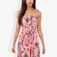 thumbnail image 2 of Women's Floral Print Tie Strap Summer Dress- Small, Coral, 2 of 5