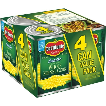 Del Monte Fresh Cut Golden Sweet Whole Kernel Corn, 15.25 oz, 4 Count Box