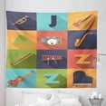 thumbnail image 1 of Colorful Tapestry, Colorful All Jazz Equipment Set on Flat Design Funky Music Graphic Design, Fabric Wall Hanging Decor for Bedroom Living Room Dorm, 5 Sizes, Multicolor, by Ambesonne, 1 of 1