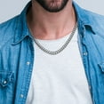 thumbnail image 2 of Men's 22" Cuban Chain Necklace in Stainless Steel - 10mm, 2 of 4