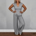 thumbnail image 6 of Gealkoca Pant Suits for Women Dressy 2 Piece Business Casual Outfits Vest and Elastic Waist Straight Leg Pants Set for Office Work Casual Matching Set, 6 of 6