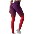 thumbnail image 2 of QUINDOS Womens Leggings Athletic High Waist Gym Fitness Yoga Pants Gradient Color Wokout Slim Pants, 2 of 7