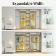 thumbnail image 6 of VIPEK X3 Heavy Duty Expandable Garment Rack, 1210LB Capacity Adjustable Closet System with 4 Shelves & Rods (5'2"-8' Width), Freestanding Wardrobe, Gold, 6 of 8