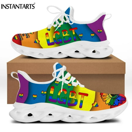 

INSTANTARTS Luxury Brand Ladies Mesh Swing Sneakers Tie Dye LGBT Pride Sunflower Design Running Shoes for Women Casual Zapatos
