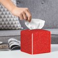 thumbnail image 4 of Tissue Box Cover, Red Glitter k Leather Tissue Box Holder - Tissue Case Facial Paper Organizer for Bathroom, Vanity Countertop, Tabletop, Car, Night Stands, 4 of 7