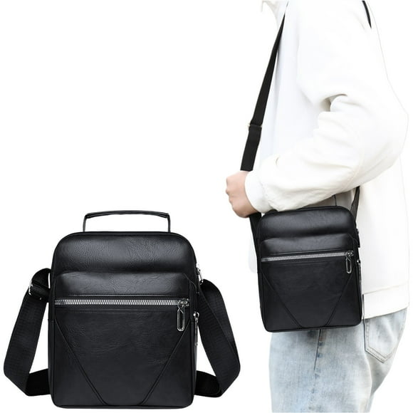 Sac Bandoulière en Cuir Texturé Premiums à Sangle Ajustable, Léger et Spacieux, Sac à Main pour Voyage, Travail, Nécessaire au Quotidien
