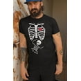 thumbnail image 2 of Old Glory Mens Pirate Baby Pregnant Skeleton Halloween Costume Short Sleeve T Shirt, 2 of 5