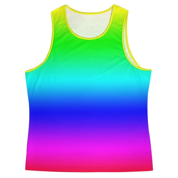 BUWTTED Mens Tank Tops Graphic Print Muscle Sleeveless Shirt Athletic Workout Casual Streetwear Fashion Tee Multicolour Shirt L