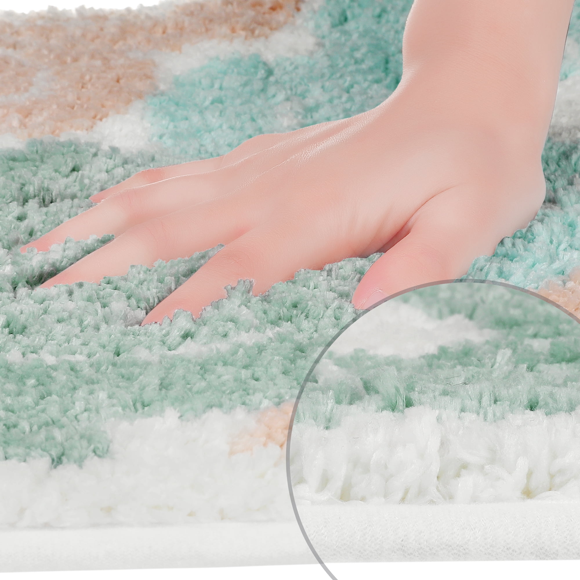 Unique Bargains Non Slip Bath Rugs Absorbent Fluffy Soft Microfiber Bathroom Floor Rug Flower 16" x 24"