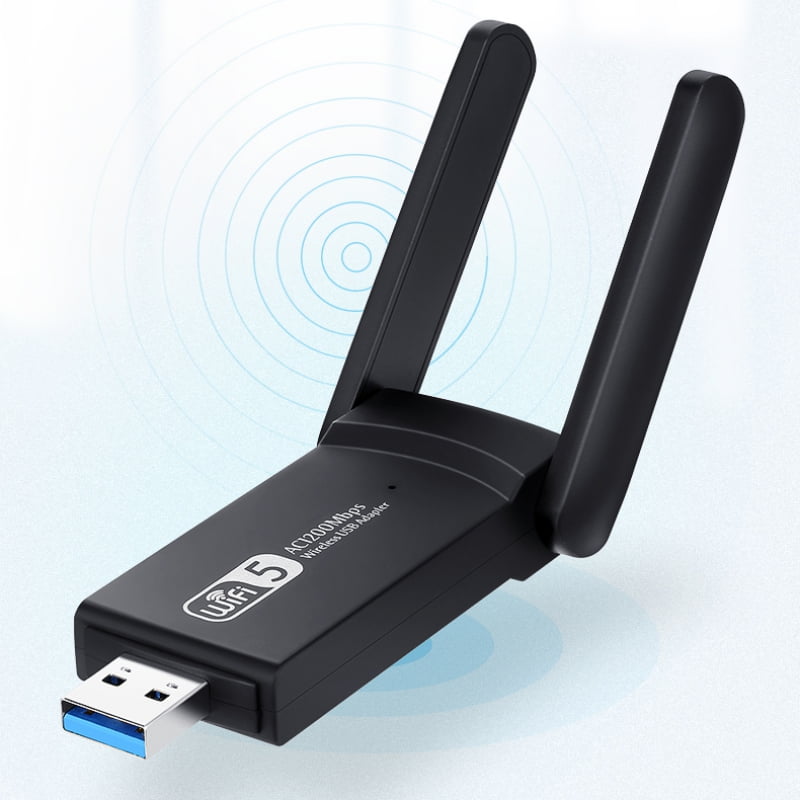 MAC Wireless USB Adapter 5G for Gaming USB WiFi Adapter for PC Desktop 802.11ac 5G/2.4G 5Dbi 1200M Dual Antennas WiFi Adapter Desktop Windows. Linux Laptop of Windows 10/8.1/8/7/XP 