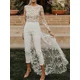 thumbnail image 2 of Mono de encaje cortavientos para mujer, mono falso de 2 piezas para fiesta, manga larga, para boda, monos largos, monos sexis de una pieza, pantalones, monos, 2 of 4