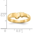 thumbnail image 5 of 14K Yellow Gold Polished Adjoining Hearts Ring (Size 6.25) Made In Peru k5744, 5 of 6