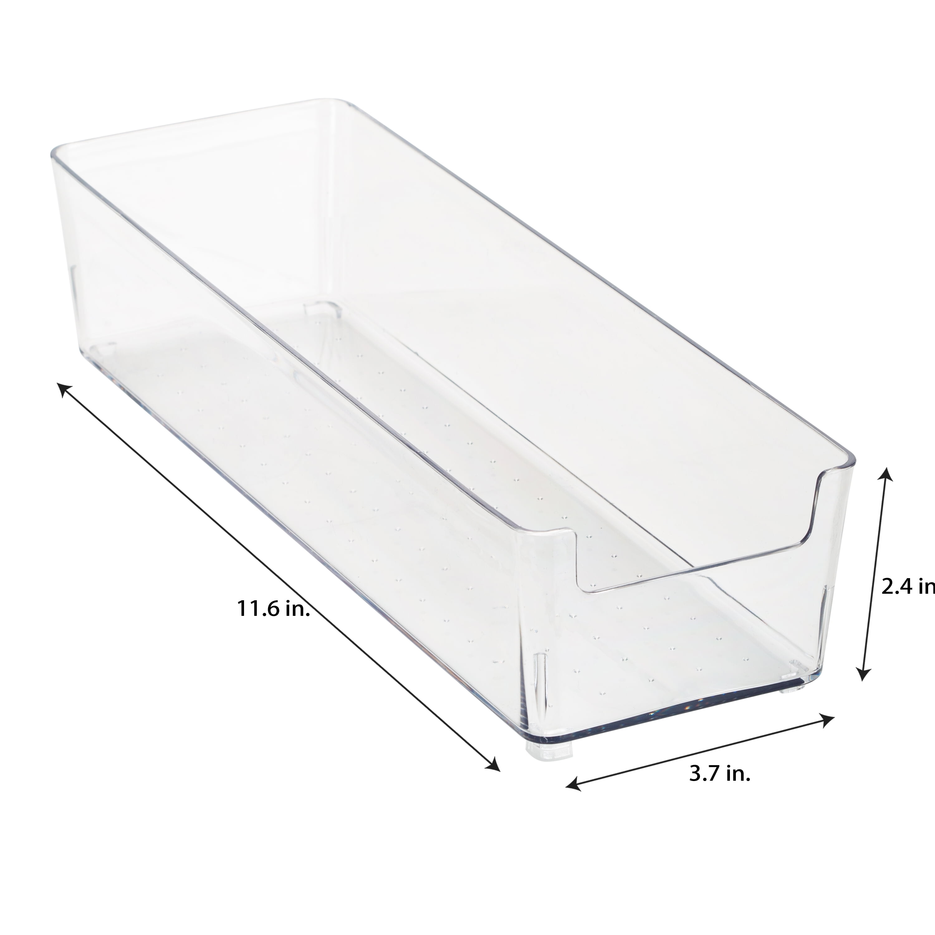 Simplify 2 Pack Medium 11.6" x 3.7" Rectangular Drawer Organizer, Clear