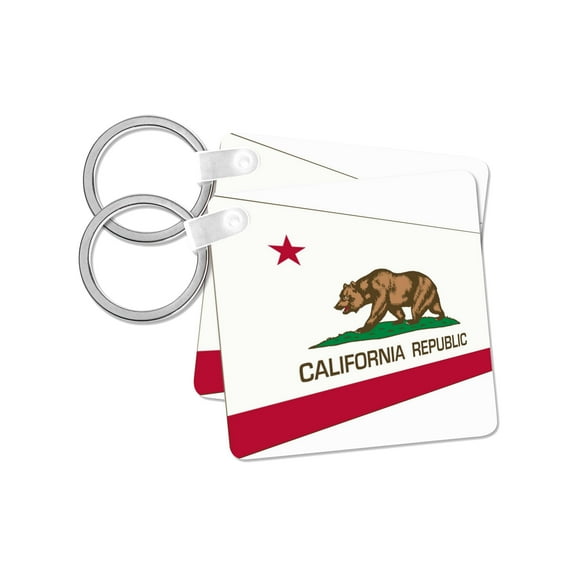 3dRose, Image of California Flag In Contemporary Design, set of 2 Key Chains