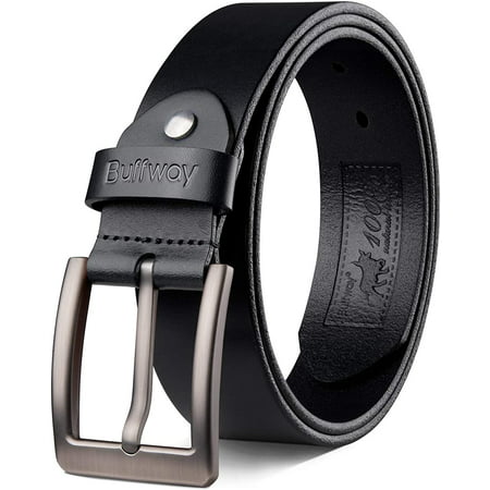 Belts for Men with Real Solid Leather and Buckle Durable Heavy Duty 1.5 ...