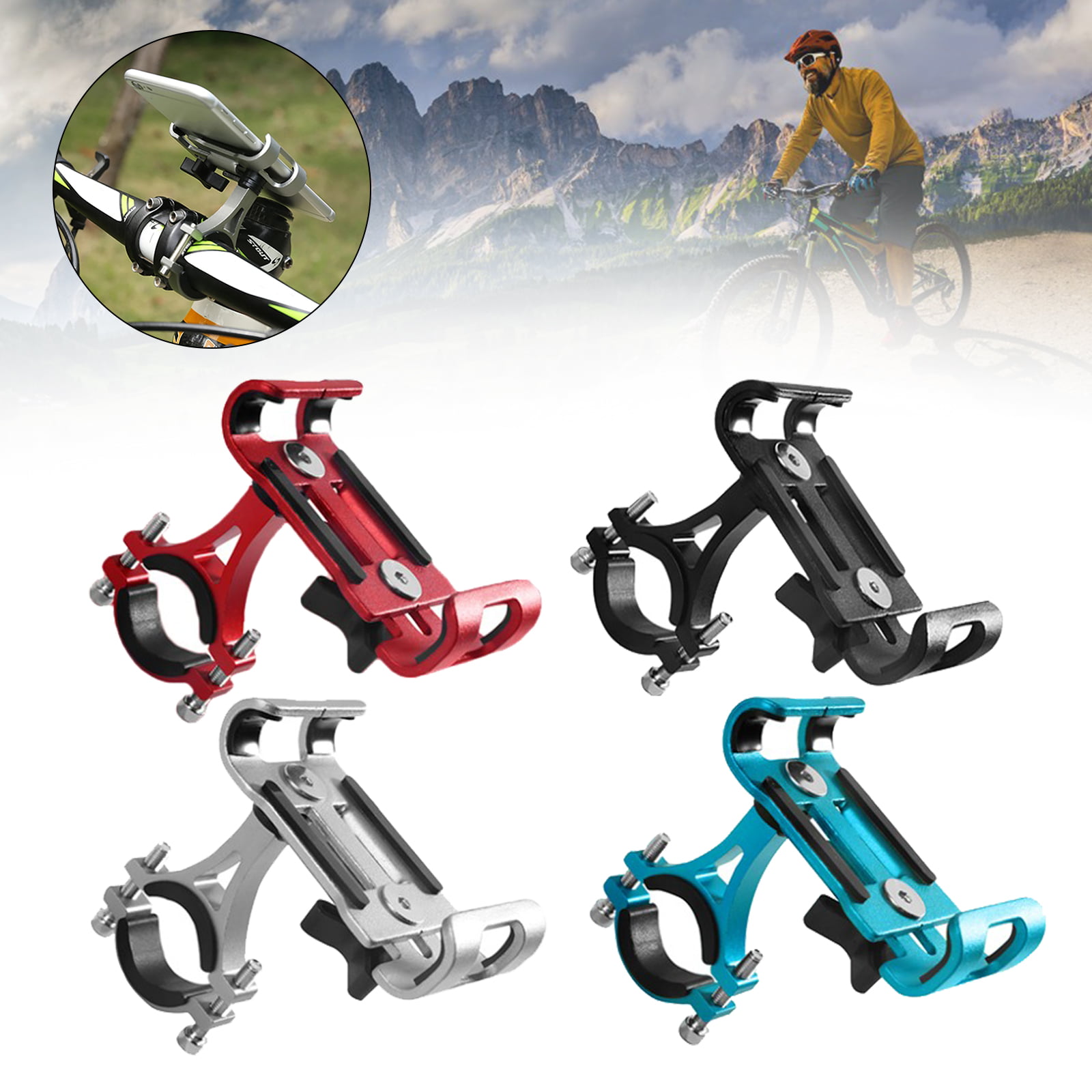 N\A 2 Pcs Computer Handlebars Adjustable Bicycle Edge Mount for Mountain and Road Bike 