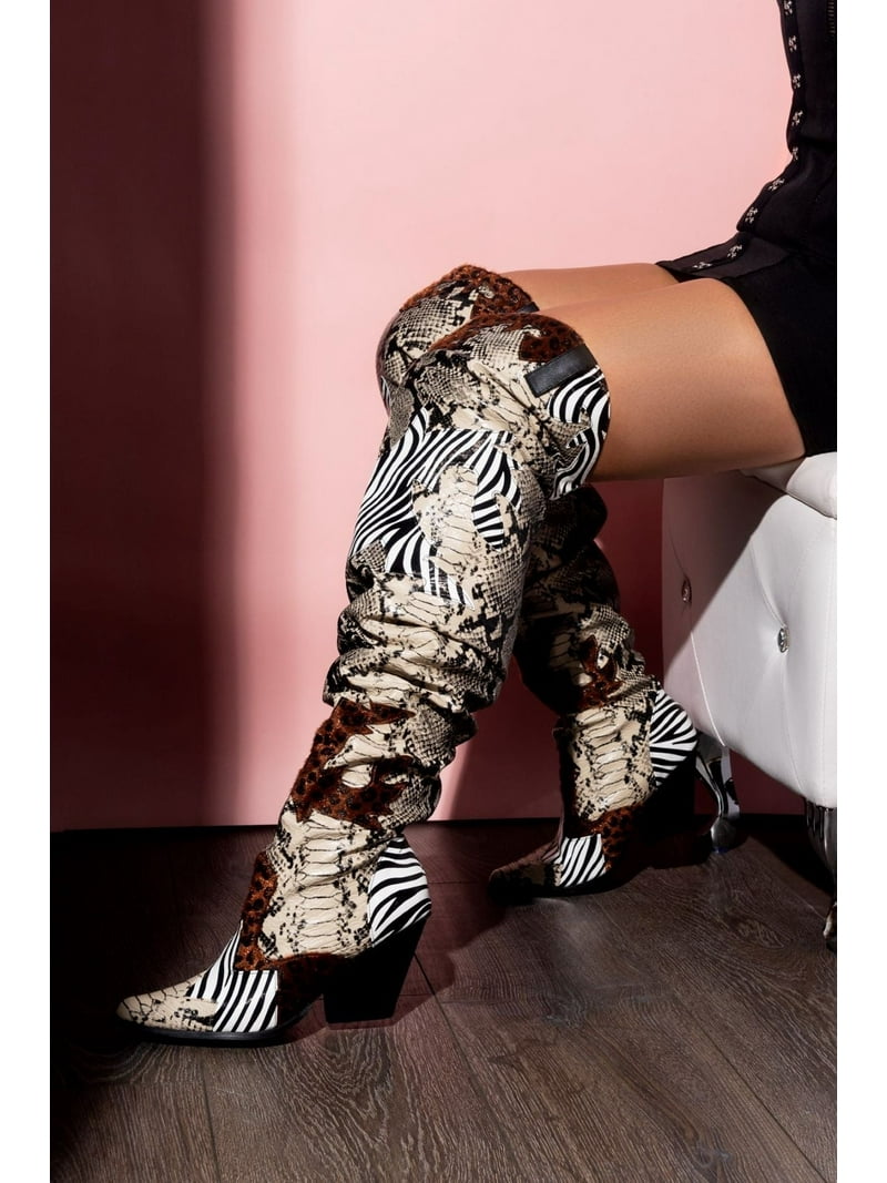 Cape Robbin HILDA OVER THE KNEE THIGH HIGH CHUNKY LOW HEELED