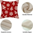 thumbnail image 2 of Christmas Pillow Covers 16x16 Inch 2 Pcs Red Cream Christmas Tree Decor Throw Pillows Winter Snowflakes Xmas Holiday Farmhouse Decorations Pillowcase Linen Cushion Cover for Couch Sofa Bed, 2 of 5