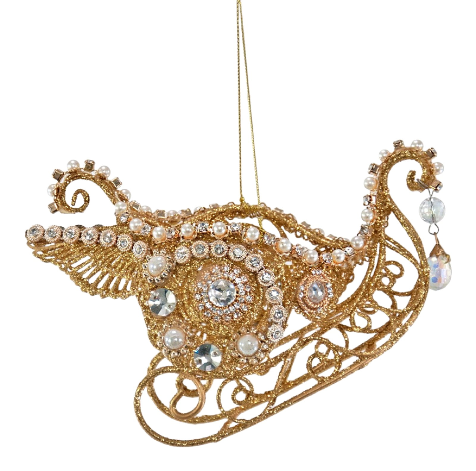 Katherine's Collection Jeweled Golden Swan Sleigh Christmas Holiday Katherine's Collection Jeweled Golden Swan Sleigh Christmas Holiday