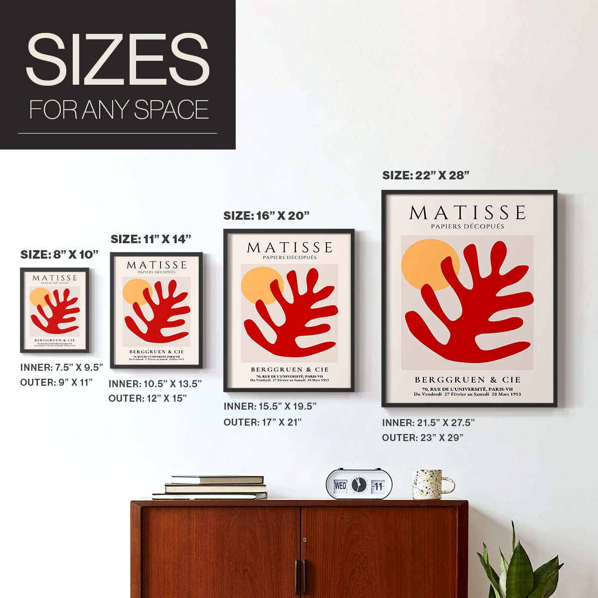 Matisse CLXX Framed Print in Black Solid Wood 22 x 28 Framed Print