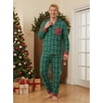 thumbnail image 5 of AIGUR Family Matching Christmas Pajama Set, Family Matching Christmas Pajamas Plaid Long Sleeve Button Down Tops Pants, 5 of 11