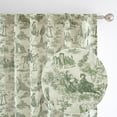 thumbnail image 2 of DriftAway 100% Blackout Toile Linen Curtains for Bedroom Double Layer Farmhouse French Country Vintage Printed Pattern Thermal Sound Lined Back Tab Drapes 96 inch Long 2 Panels Loden Green, 2 of 8